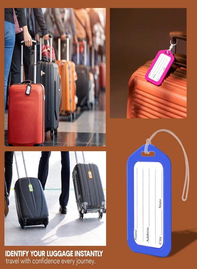 Storite Pack Of 10 Luggage Tags, Smart Tags For Travel Suitcases, Travel Bag Tags For Easily Identification Of Bags (Multicolour), 10 Labels - Image 5